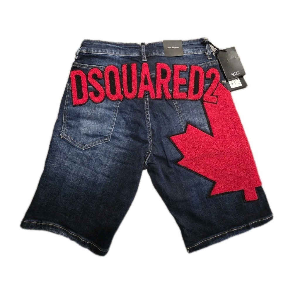 DSQUARED2  Authentic Maple Leaf Good Guy Jean Shorts Italy Size 44 US Size 28